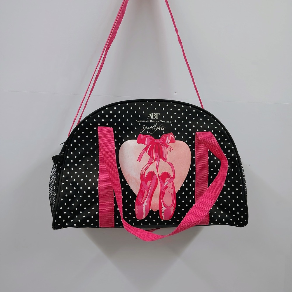 American Ballet Theatre ABT Spotlights Dance Duffle‎ Bag Polka Dot Pink Black